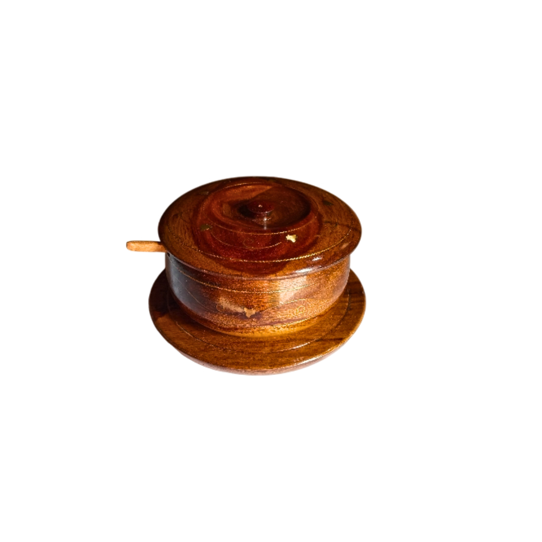 Vintage-Style Wooden Sugar Pot – Handmade Kitchen Container for Spices & Sugar.
