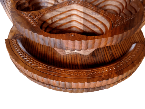 Handcrafted Wooden Folding Dry Fruit Basket – Perfect for Gifting & Festive Occasions - Image 8
