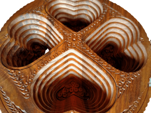 Handcrafted Wooden Folding Dry Fruit Basket – Perfect for Gifting & Festive Occasions - Image 4