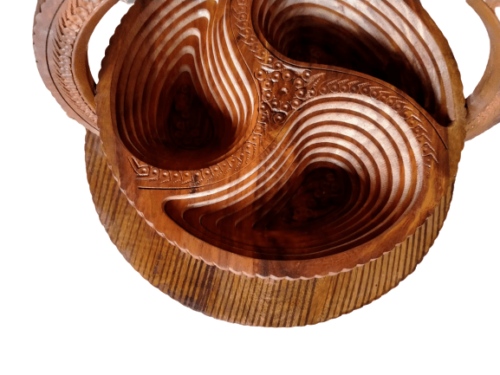 Handcrafted Wooden Folding Dry Fruit Basket – Perfect for Gifting & Festive Occasions - Image 3