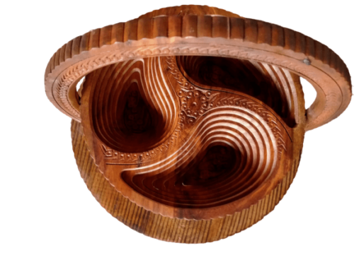 Handcrafted Wooden Folding Dry Fruit Basket – Perfect for Gifting & Festive Occasions - Image 5